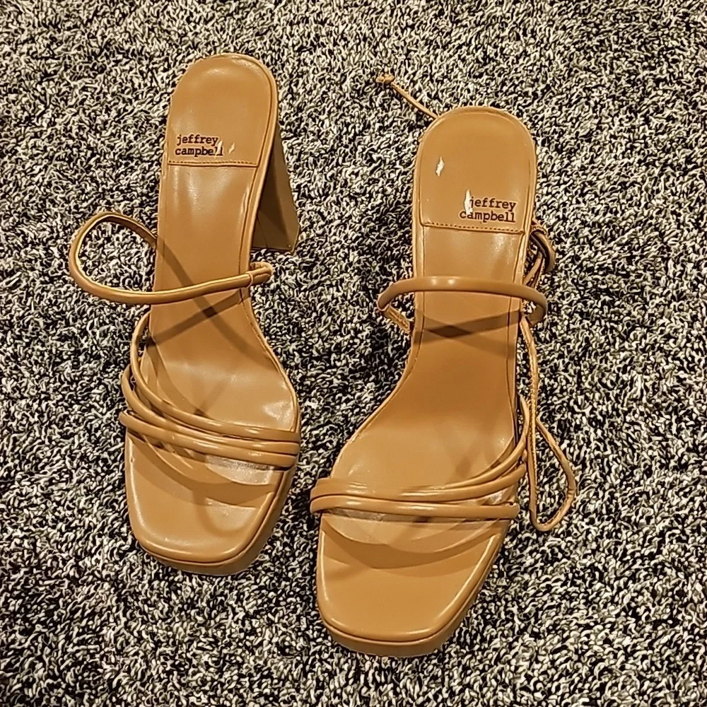 Jeffery Campbell Cream High Heels - Picture 2 of 3